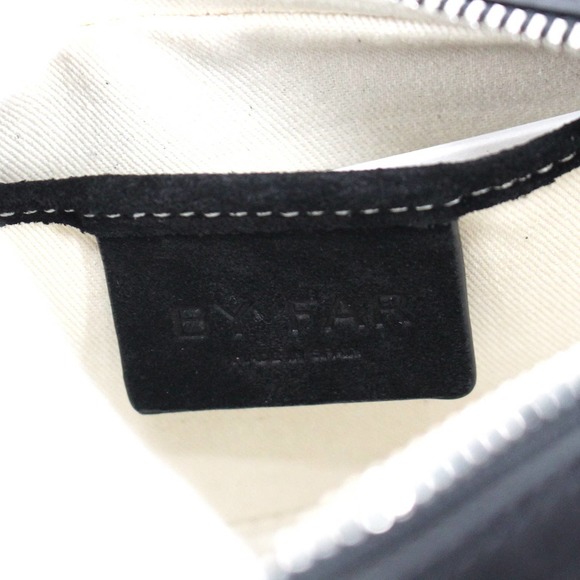 BY FAR Black Suede Leather Soho Handbag Half Moon Shoulder Bag NEW Silver Zip - Picture 9 of 9